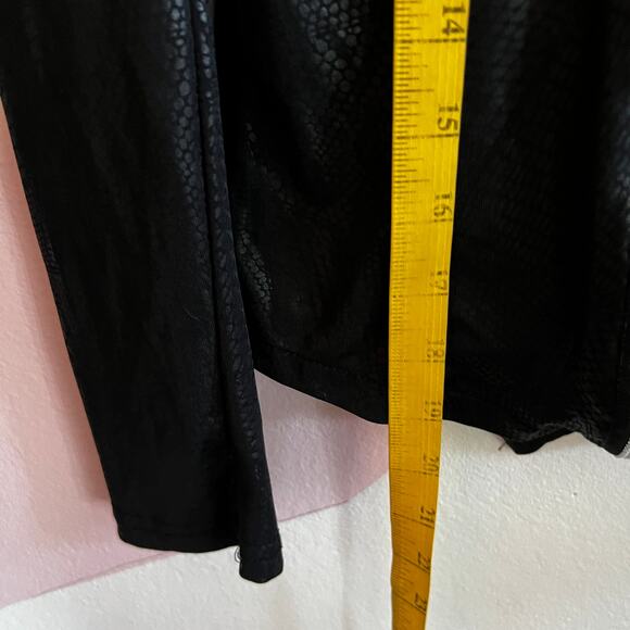 Black Faux Leather Moto Zip Jacket Y2K 2000s 90s Gothic Biker Medium - Picture 5 of 6